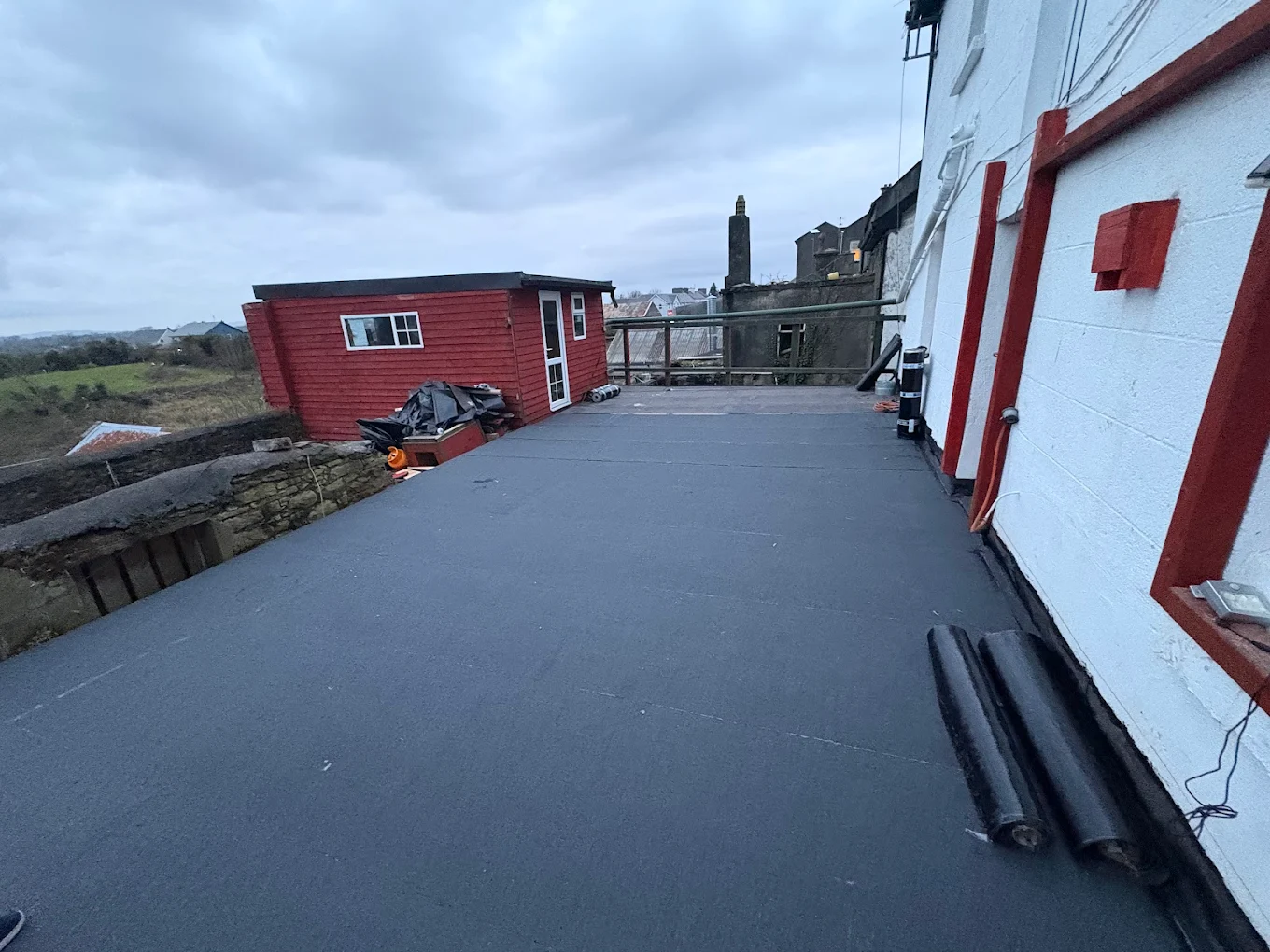 Liquid waterproofing and flat roof detailing in Mayo