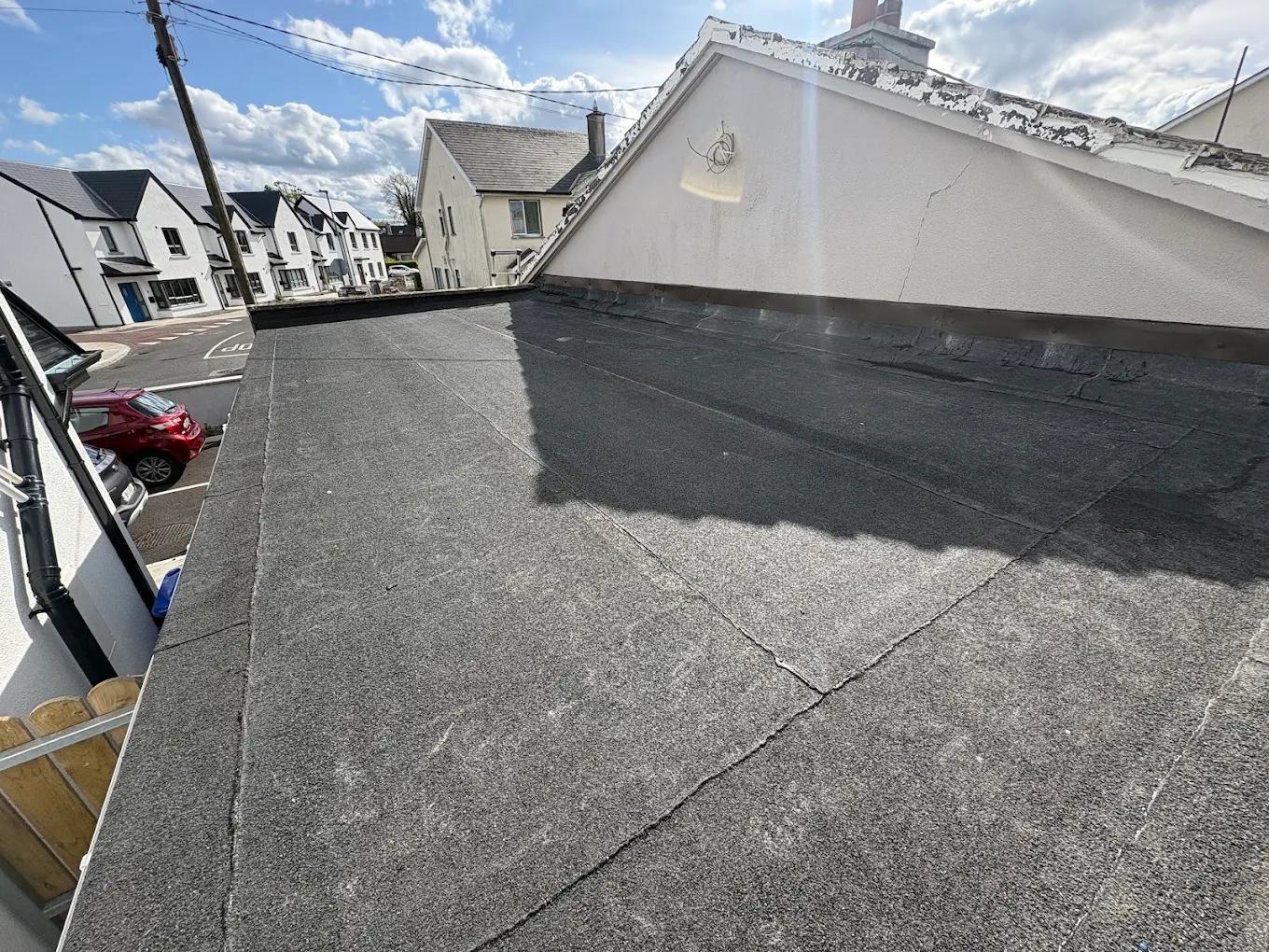 Flat roofing detailing and waterproofing project in Mayo